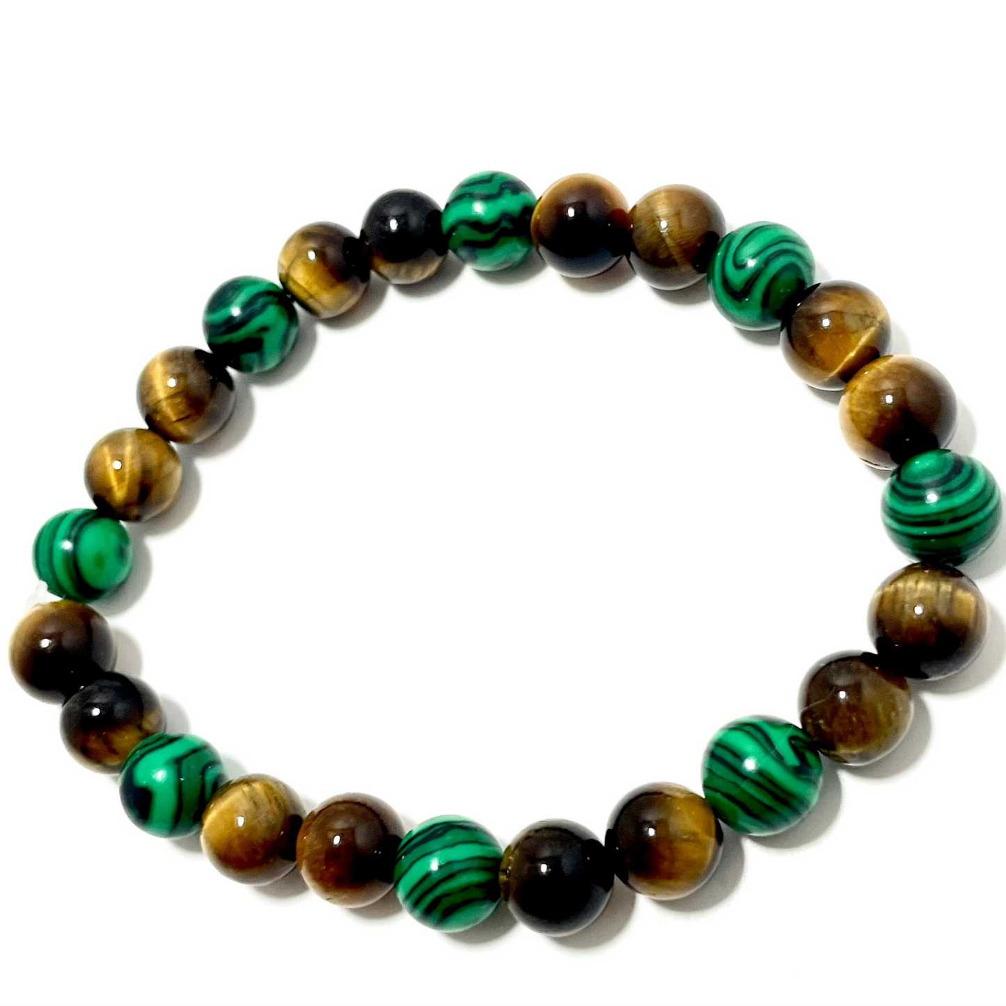 š¾ 8mm Tigerās Eye & Malachite Stretch Bracelet
