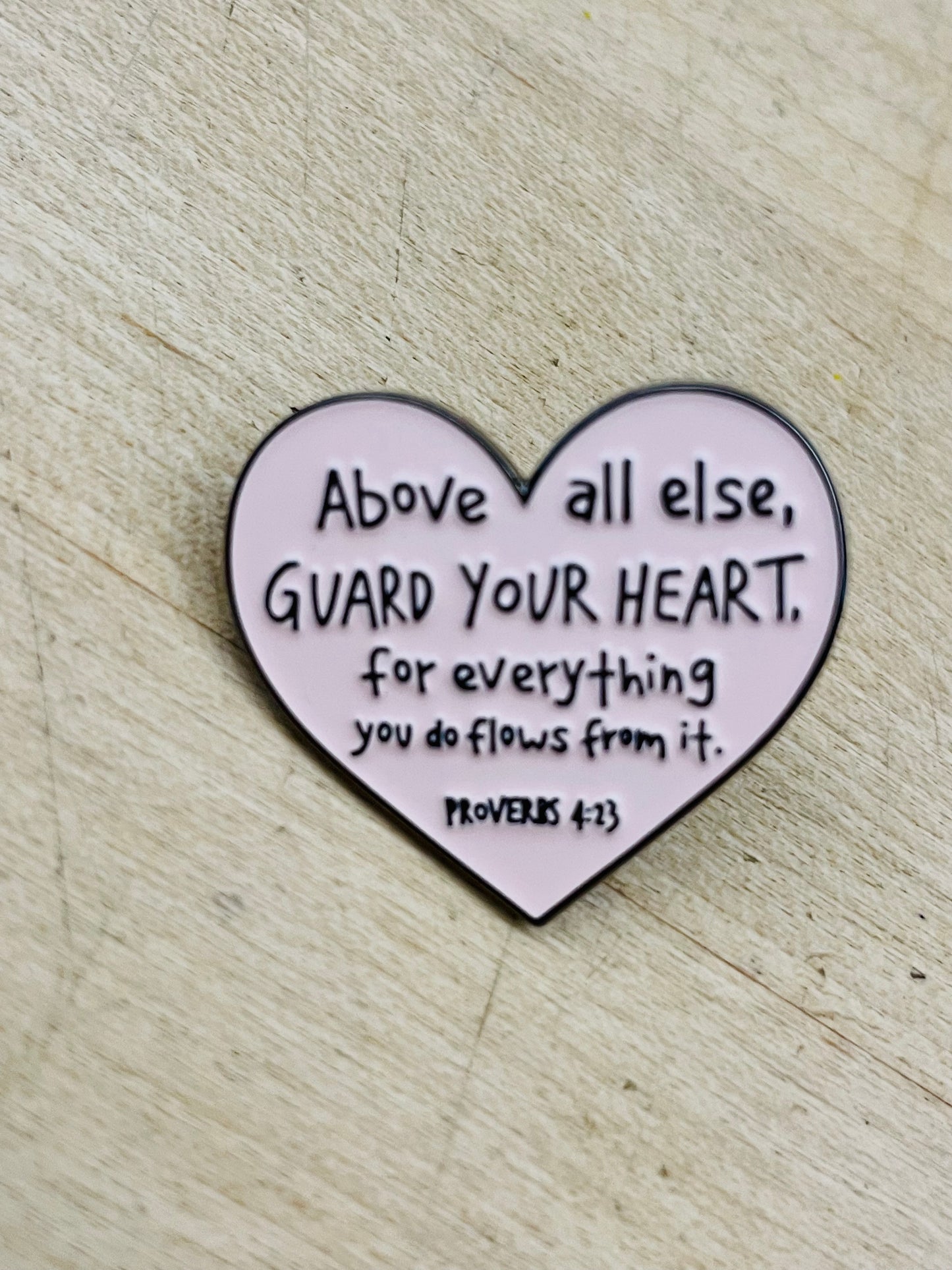 Proverbs 4:23 Enamel Pin – Guard Your Heart Scripture Pin | Faithfully Rooted Collection by Mad Mellow