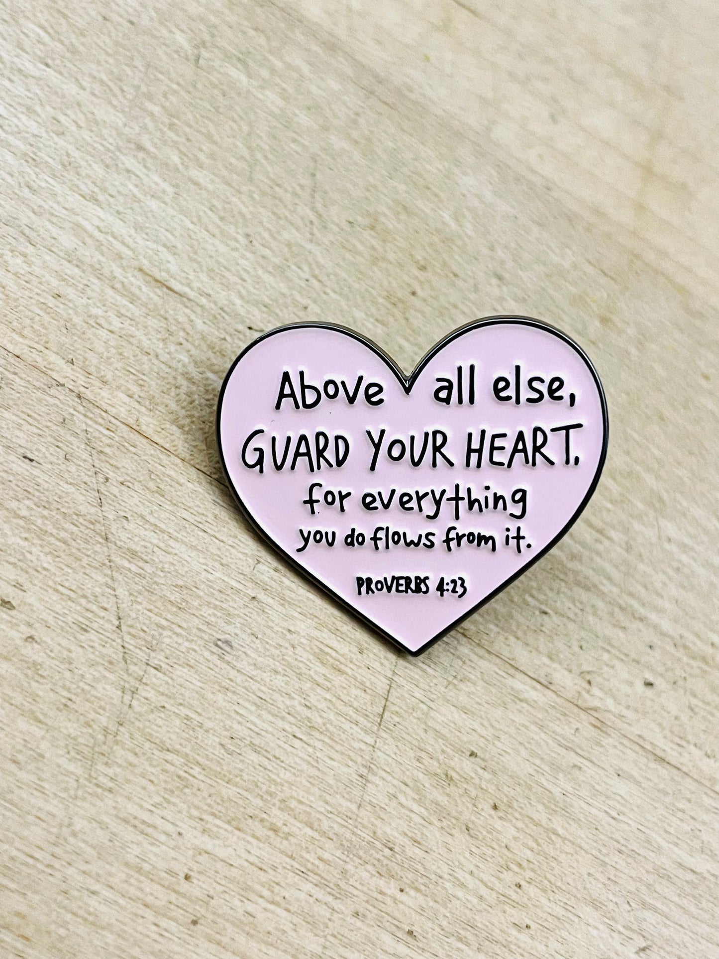 Proverbs 4:23 Enamel Pin – Guard Your Heart Scripture Pin | Faithfully Rooted Collection by Mad Mellow