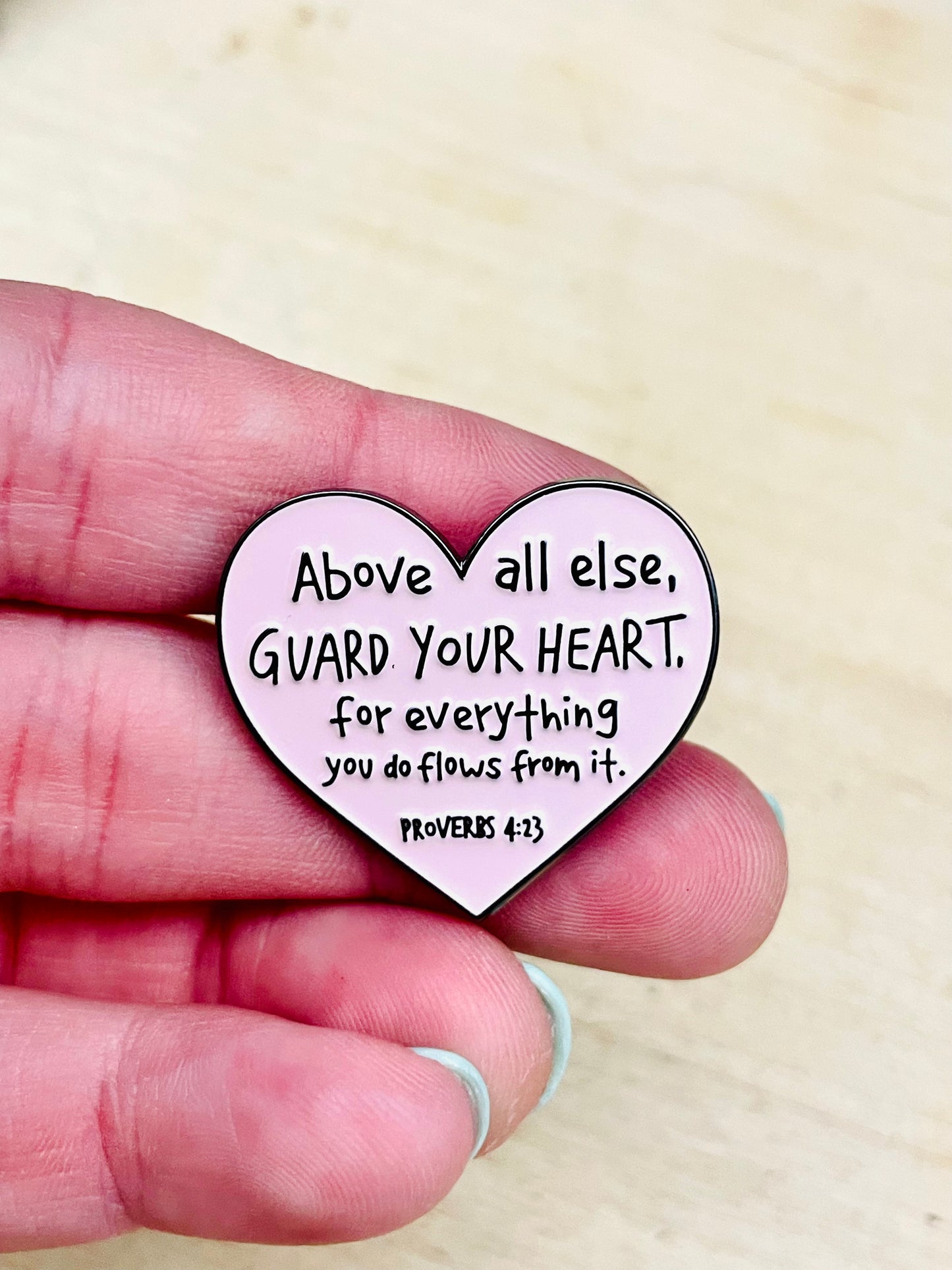 Proverbs 4:23 Enamel Pin – Guard Your Heart Scripture Pin | Faithfully Rooted Collection by Mad Mellow