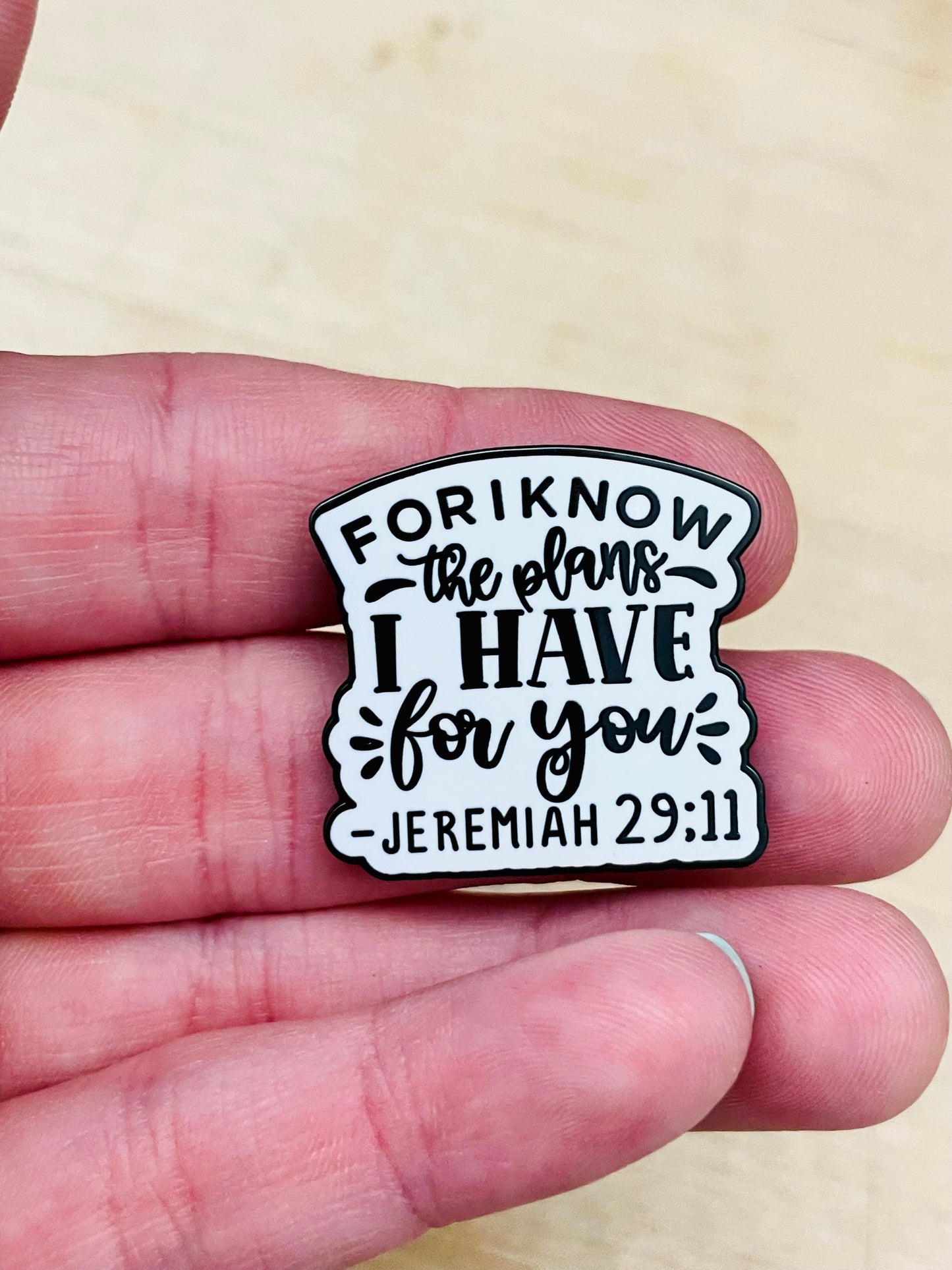 Jeremiah 29:11 Enamel Pin – Hope & Future Scripture Pin | Faithfully Rooted Collection by Mad Mellow