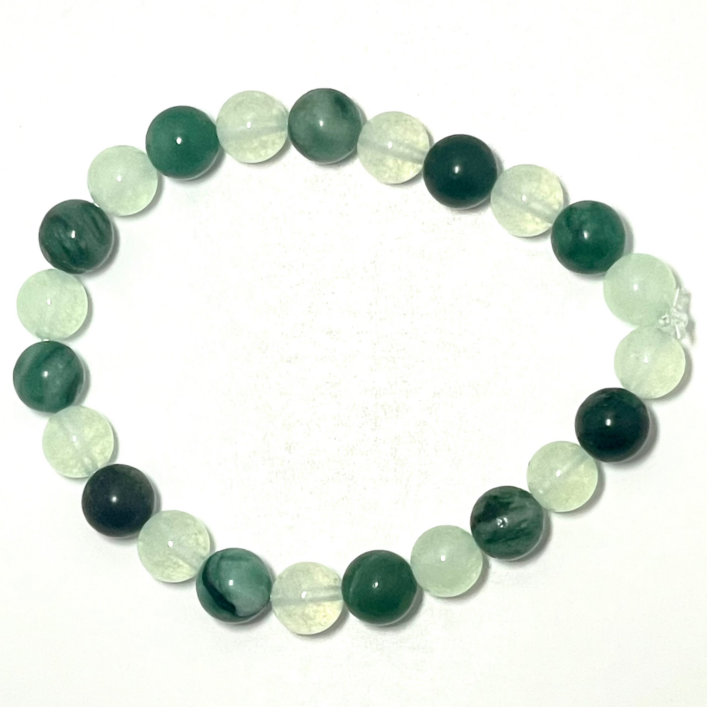 💚 Stretchy 8mm Emerald & Jade Bracelet