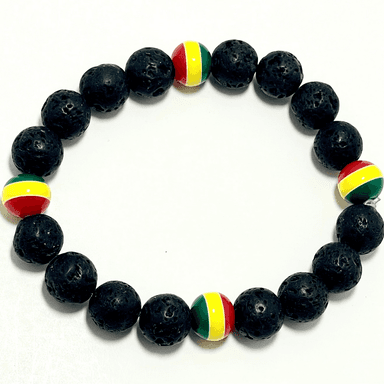 🔴🟡🟢 10mm Rasta Lava Stone Diffuser Bracelet