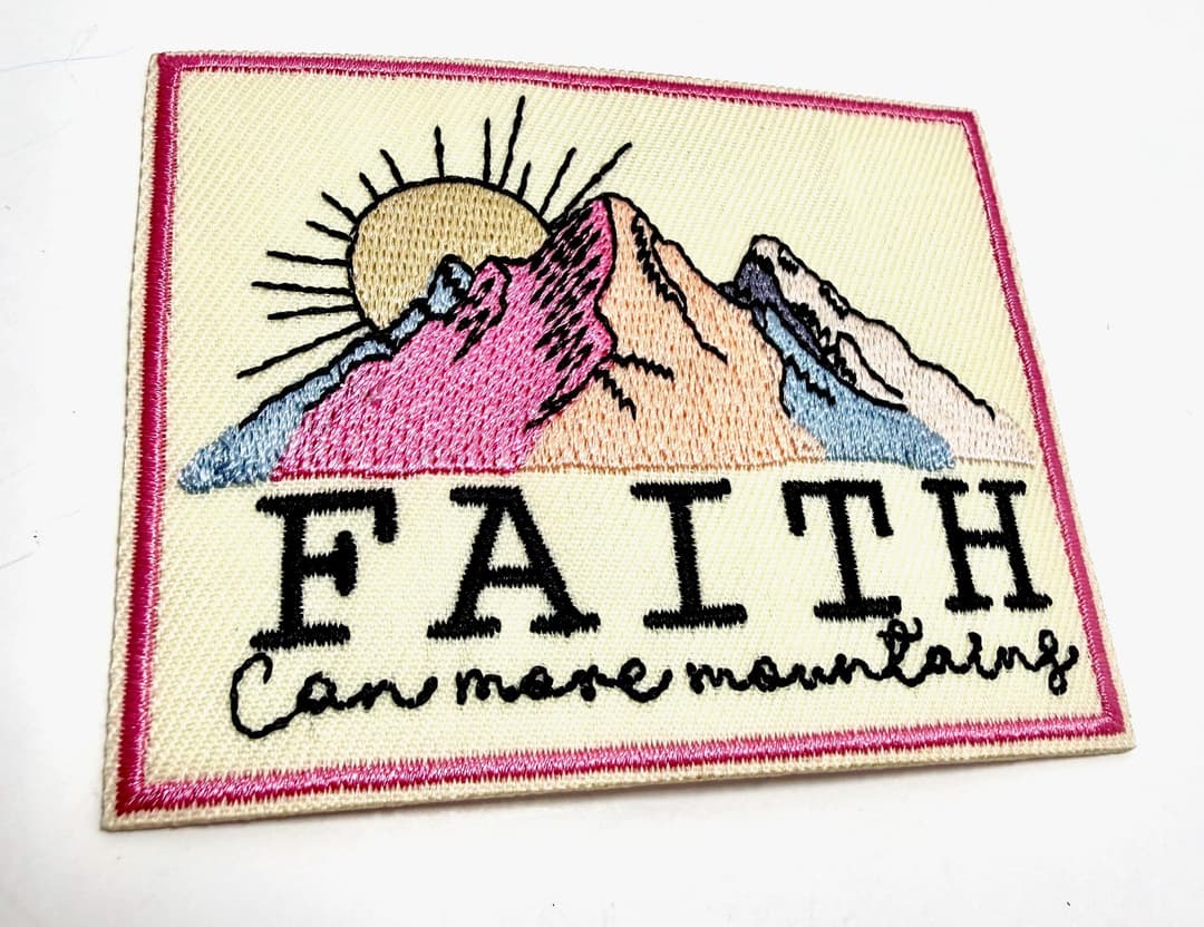 Faith Can Move Mountains Patch | Christian Mountain Patch | Faithfully Rooted Collection — photo 1