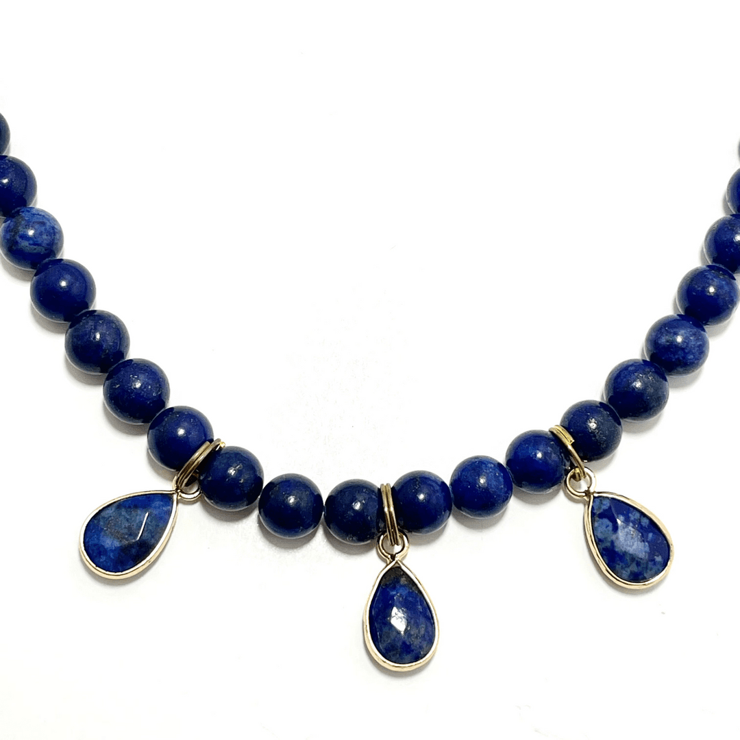π 18β Lapis Lazuli Teardrop Necklace Adorned with Lapis Lazuli Beads β photo 1
