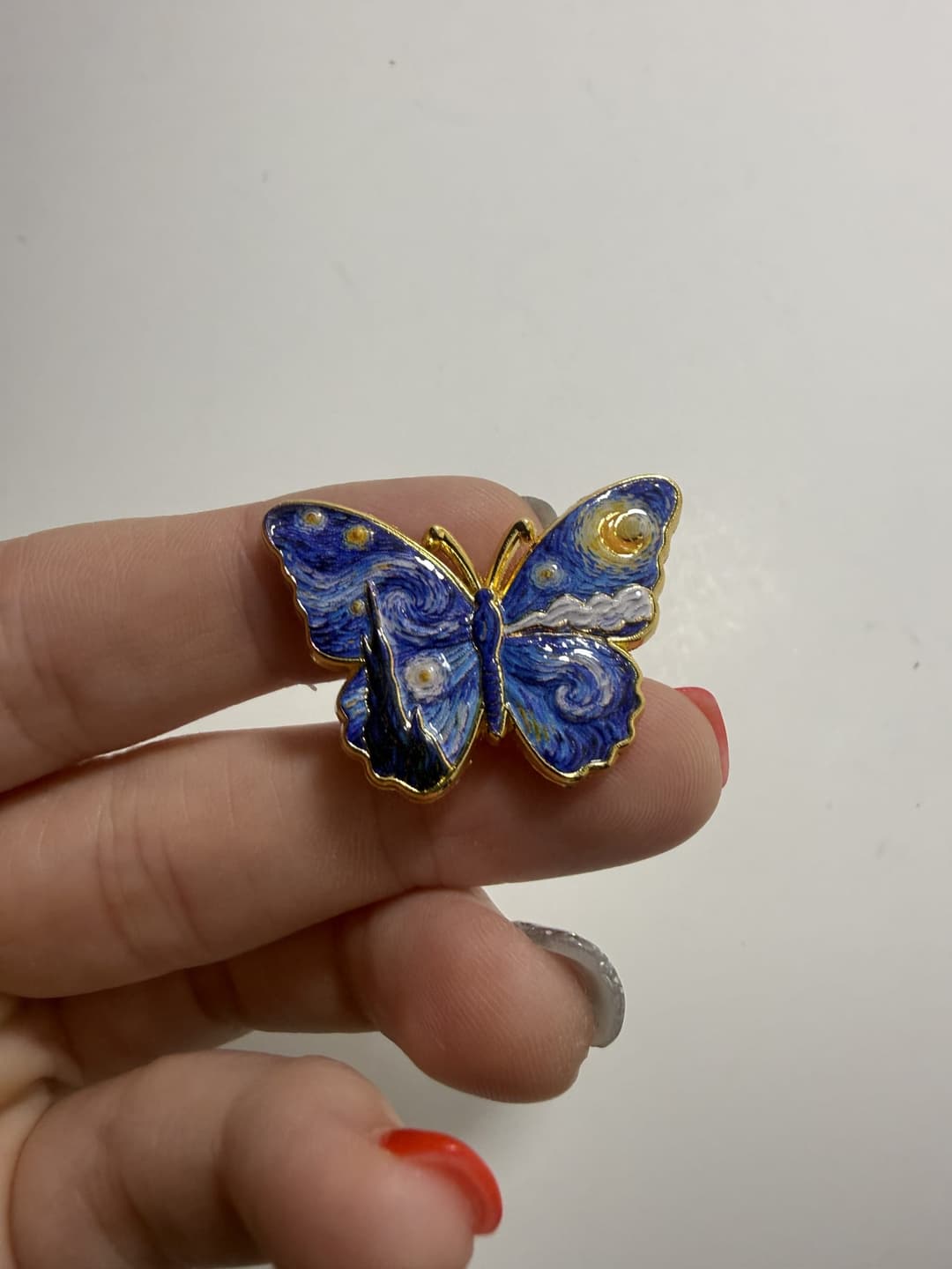 Starry Night Butterfly Hard Enamel Pin | Art Inspired Pin — photo 1