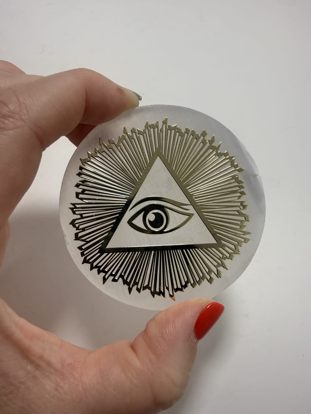 All Seeing Eye Selenite Charging Tray — photo 1