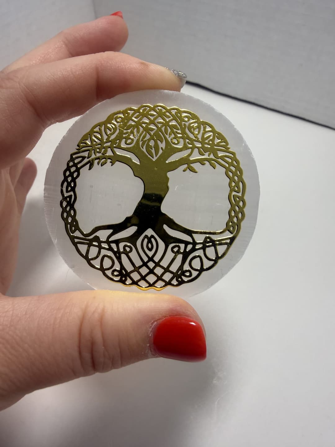 Tree of Life Selenite Charging Tray — photo 1