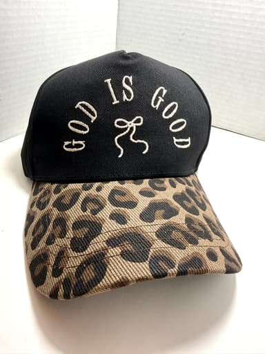 God Is Good Cheetah Trucker Hat — Faithfully Rooted Collection