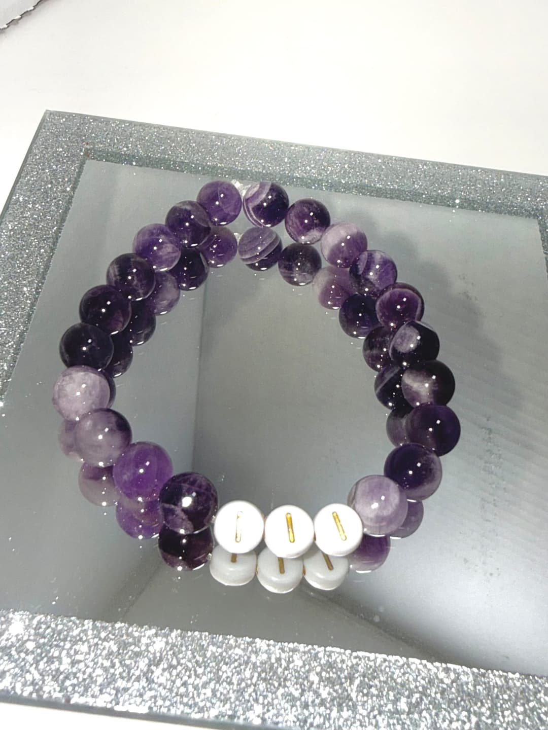 ๐ 8mm Amethyst Angel Number 111 Bracelet โ photo 1