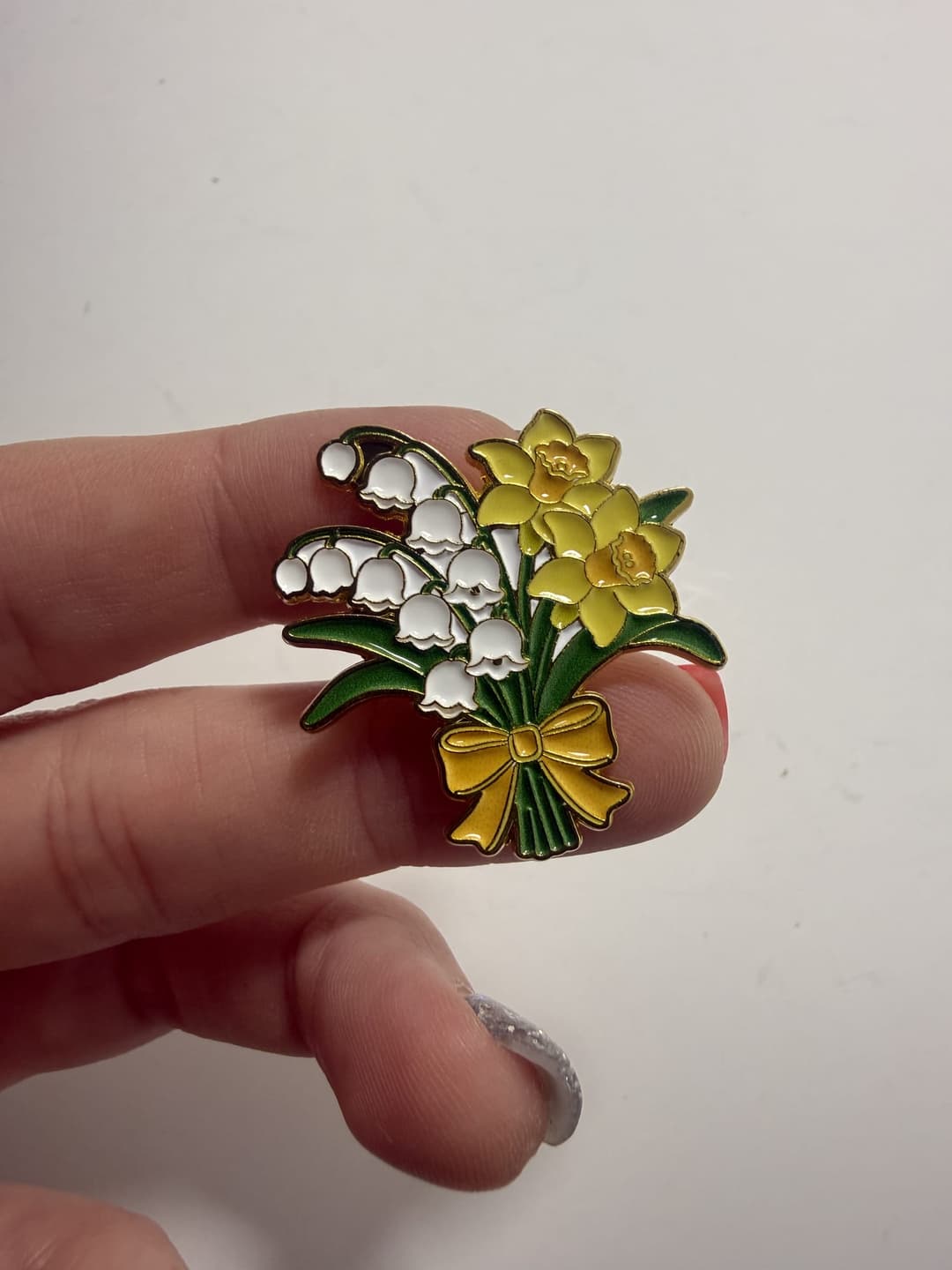 Lily of the Valley & Daffodil Enamel Pin — photo 1