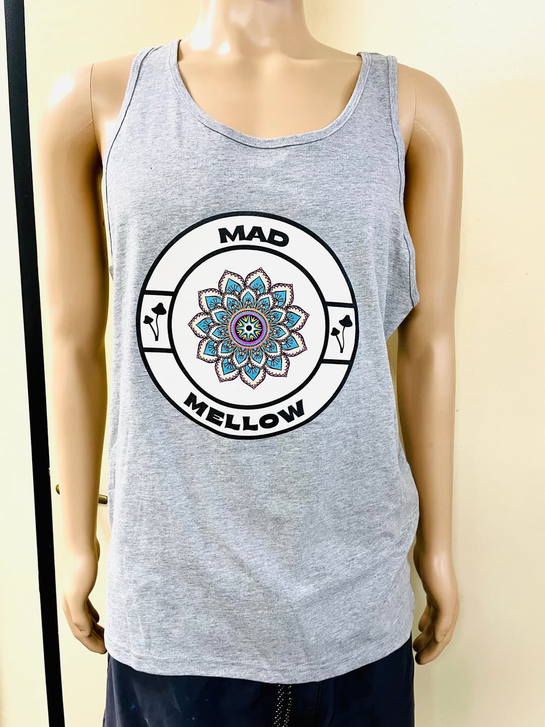 Mad Mellow Mandala Logo Grey Men’s Tank Top – Official Band Merch — photo 1