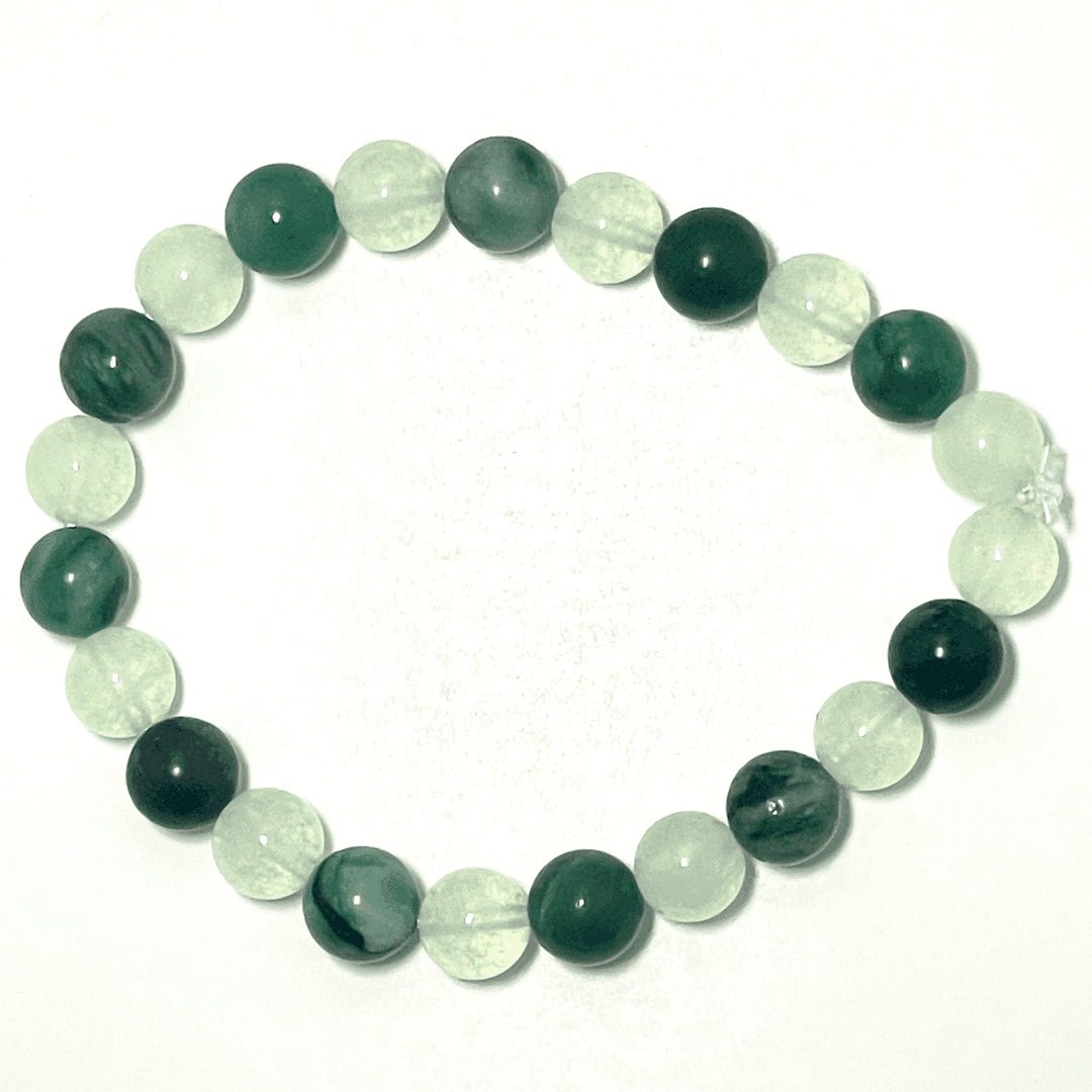 π Stretchy 8mm Emerald & Jade Bracelet β photo 1