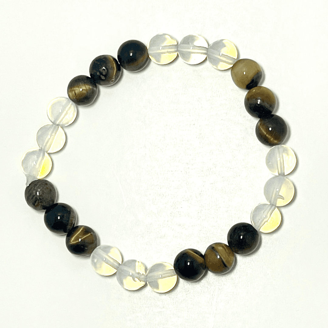 ππ― Stretchy 8mm Opalite & Tiger's Eye Bracelet β photo 1