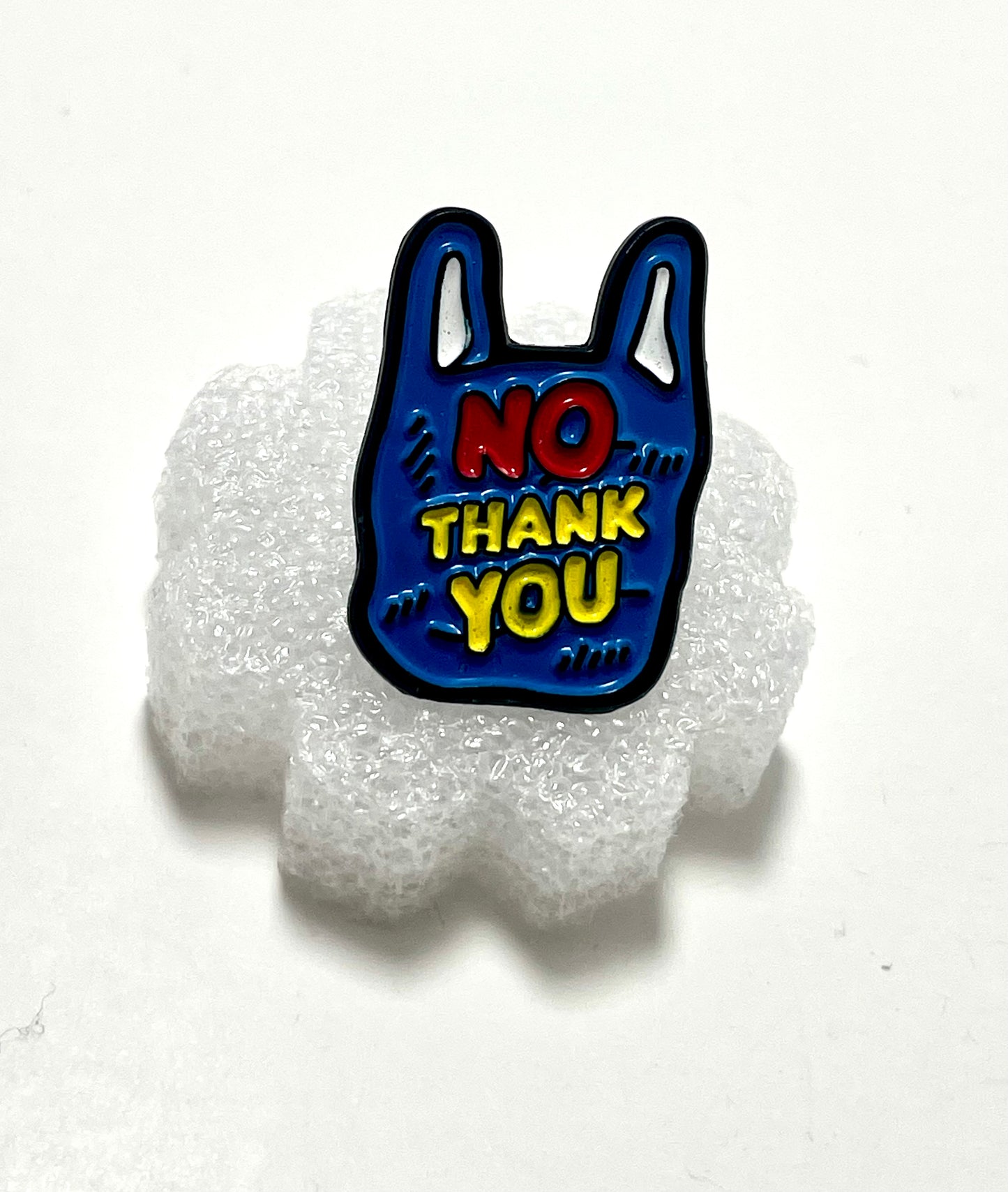 🛍️ "No Thank You" Plastic Bag Enamel Pin
