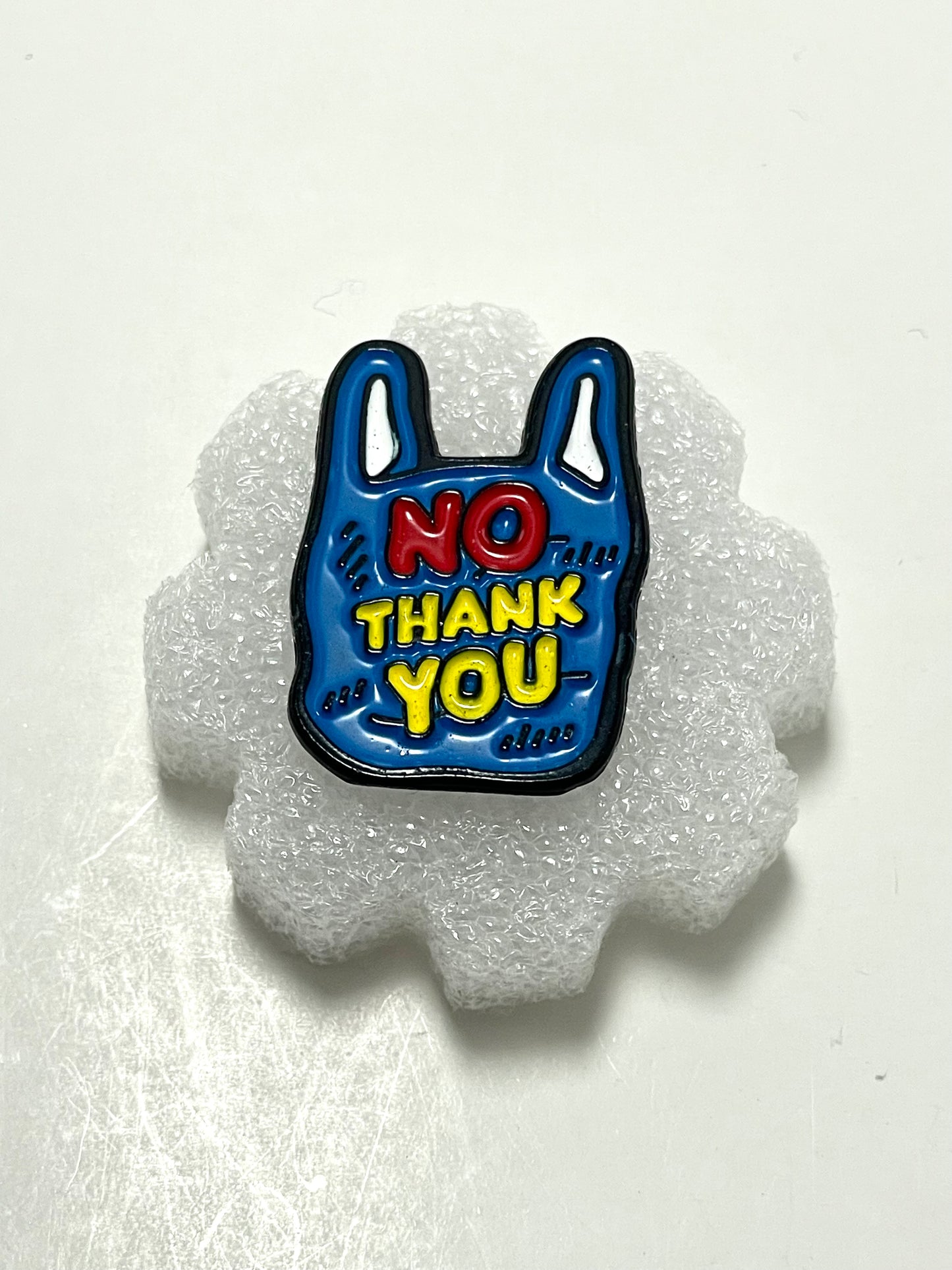 🛍️ "No Thank You" Plastic Bag Enamel Pin