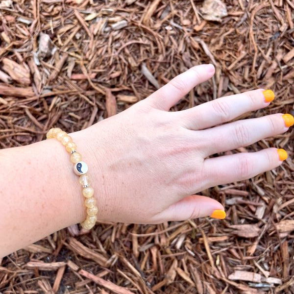 ✨ 6mm Citrine Ying-Yang Bracelet (Stretchy)