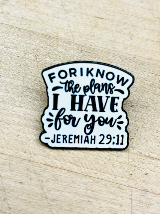 Jeremiah 29:11 Enamel Pin – Hope & Future Scripture Pin | Faithfully Rooted Collection by Mad Mellow