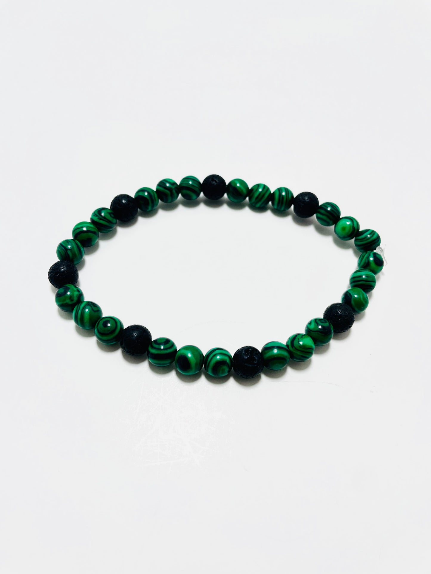 Handmade 6mm Malachite &amp; Lava Stone Diffuser Bracelet – Mad Mellow Jewelry