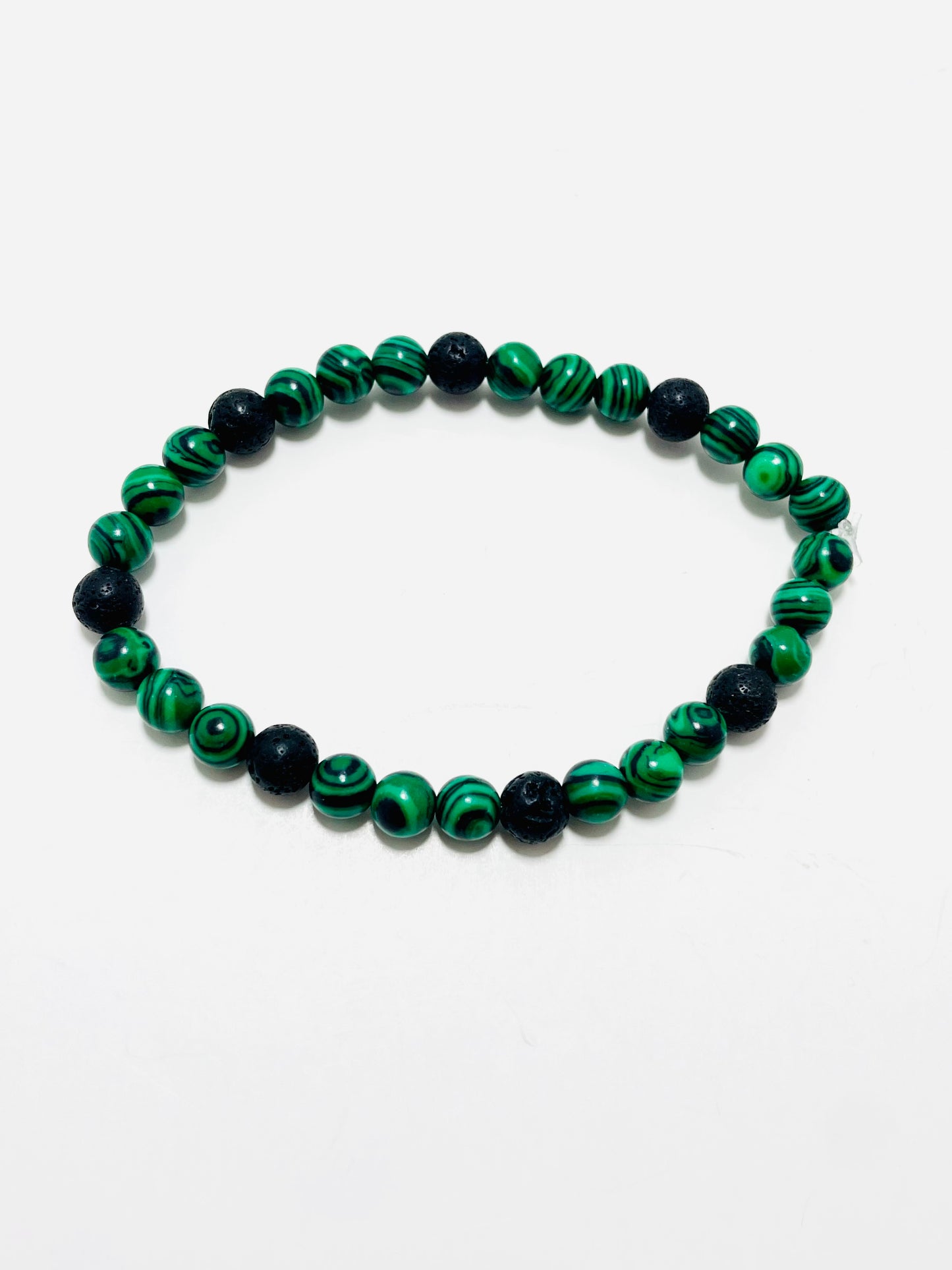 Handmade 6mm Malachite &amp; Lava Stone Diffuser Bracelet – Mad Mellow Jewelry