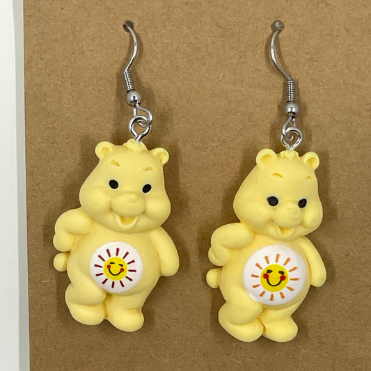 Polymer Clay Sunshine Care Bear Earrings
