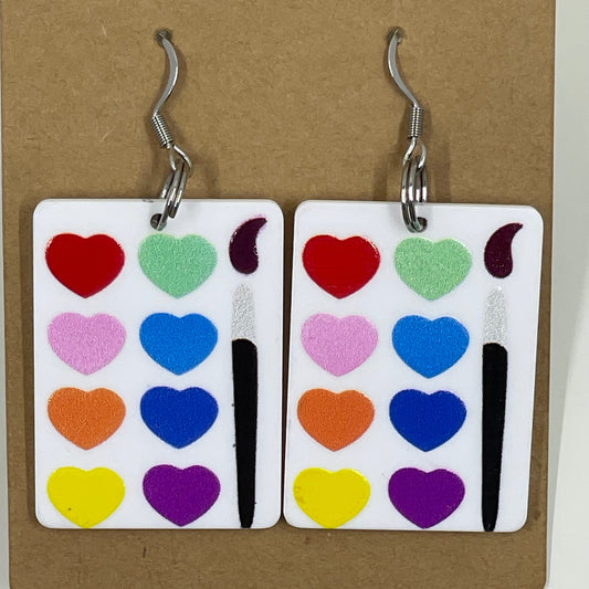Acrylic Paint Palette Dangle Earrings