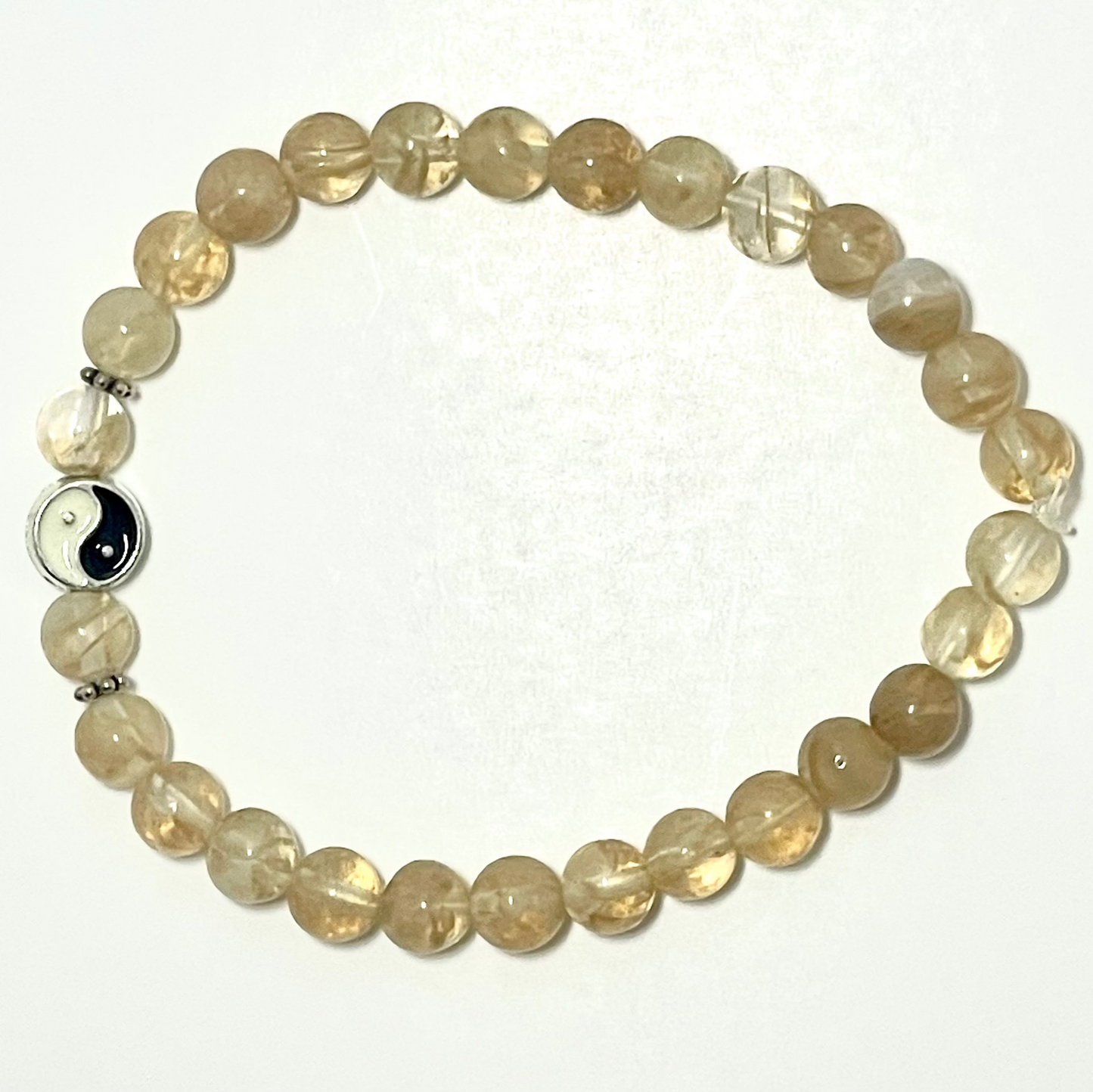 ✨ 6mm Citrine Ying-Yang Bracelet (Stretchy)