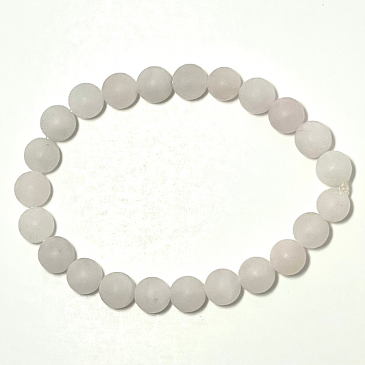 💖 8mm Matted Rose Quartz Bracelet (Stretchy)