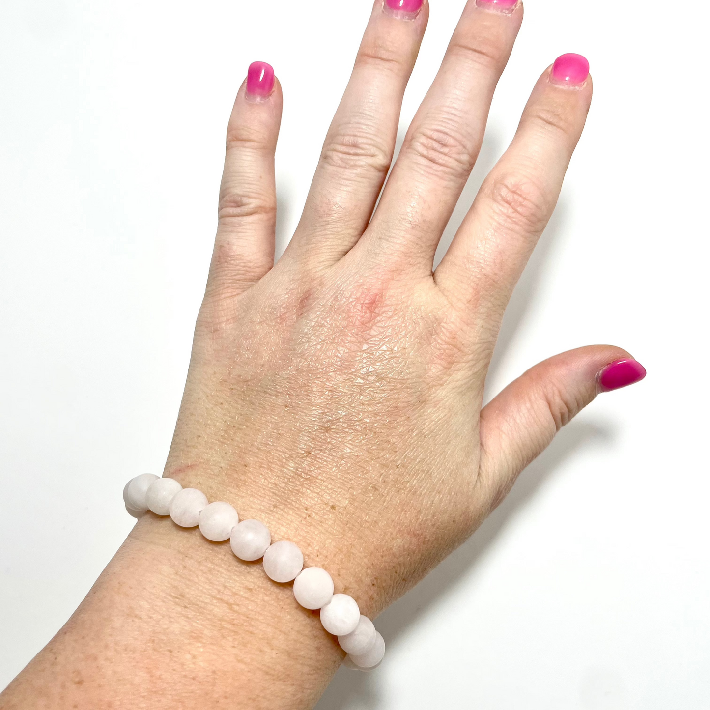 💖 8mm Matted Rose Quartz Bracelet (Stretchy)